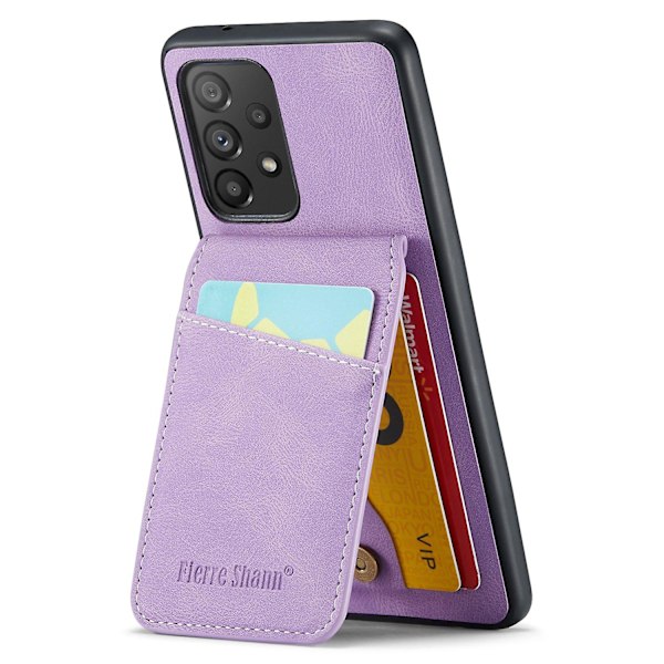 FIERRE SHANN Fodral med Kortfack för Samsung Galaxy A23 4G / A23 5G (Global Version) - Lila[HK]