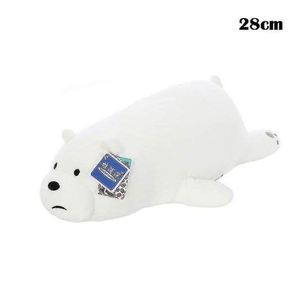 We Bare Bears Plys Legetøj Grizzly Panda Ice Bear 11 Tommer 15 Tommer Prone-r[HK] 38 Cm White