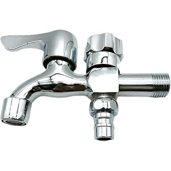 \"Kaksoishana, kaksoisulostulolla varustettu puutarhahana, korkealaatuinen seosmetallihana, ohjaa kaksoisulostulolla varustettua puutarhahanaa 1/2' liitäntä 1/2[HK]