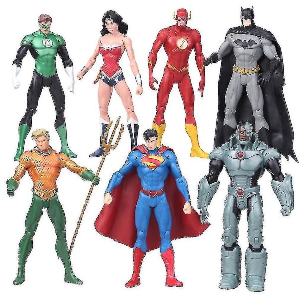 7 stk. Dc Super Hero Hulk Iron Man Superman Wonder Woman Figur Legetøj A[HK]