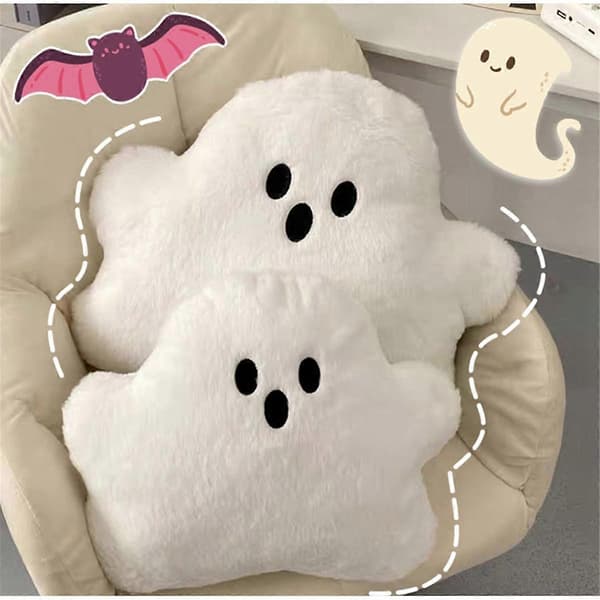 Mjuk söt vit molnspöke docka Halloween kudde barn present docka hem sovrum stol dekoration
