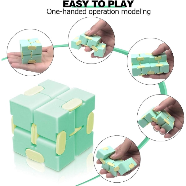 Fidget Cube Legetøj Stress Relief for voksne og børn - 4 brikker Magic Puzzle Flip Cube[HK]