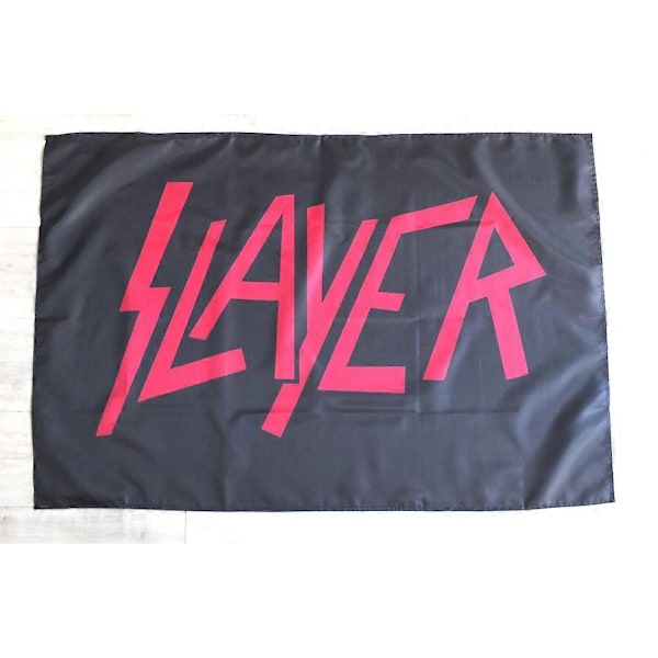 Slayer-yhtyeen lippukangasjuliste, miesluola, baari, metallitalli, varasto, tyyli 27[HK] 60x90cm