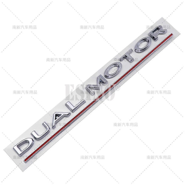 Bil Styling 3D Dual Motor ABS Selvklebende Emblem Bakluke Merke Klistremerke Karosseridekal for Tesla Model 3 Model S Models Y Model X[HK] Matte Black Red