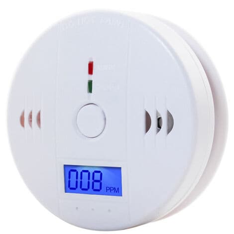 Bluedeer – Rund Kolmonoxiddetektor – LED-display – Elektrokemisk sensor – 85 dB larm – Enkel väggmontering (HK)