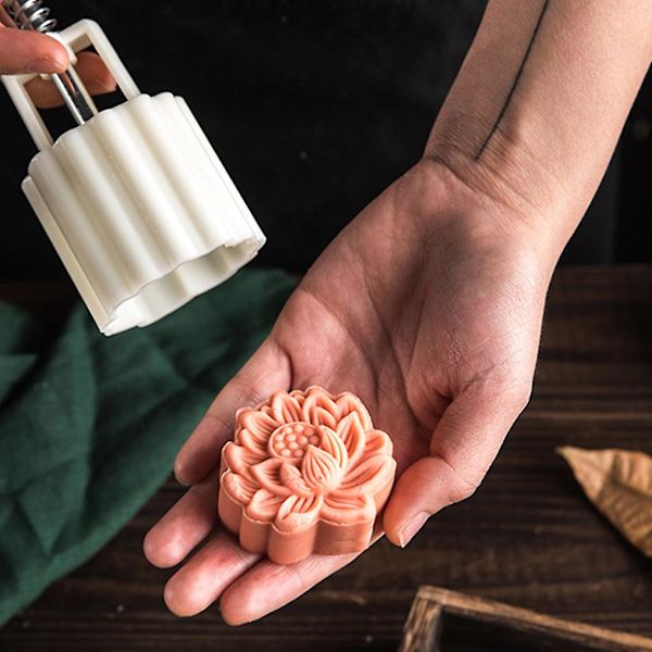 50g Månekakeform Midt-Høst DIY Håndtrykk Lotus Cookie Stempel Bakstverktøy[HkkK] 50g