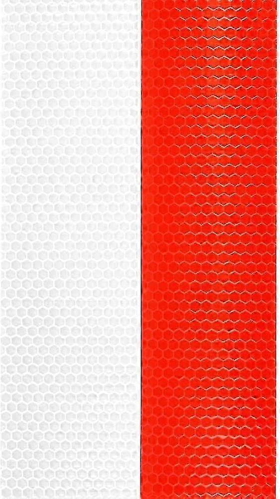 2 rullar högintensiv reflekterande tejp 3m x 50mm röd och vit[HK]