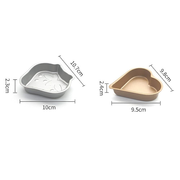 Non-stick kageform i hjerteform med jordbær, til bagning af ostbrød, gelébudding, køkkenudstyr [HkkK] Silver heart
