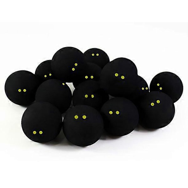 2 st Squashbollar Två-Gula Prickar Låg Hastighet Tränings Squashbollar Svart Gummi Racketbollar, Mycket Lämpliga för Utomhussporter[HK]