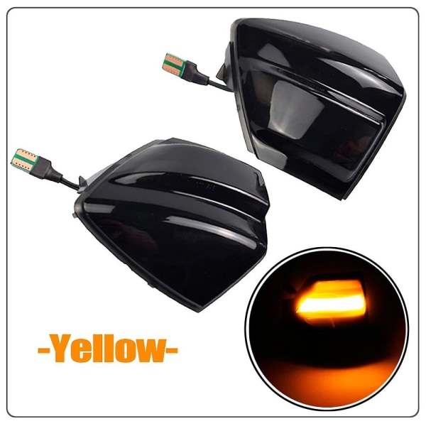 HK  Par för Ford Kuga 1 Galaxy C-max 2 S-max Led dynamisk blinkersljus dörrvingespegel blinkersindikatorlampa repeater Yellow