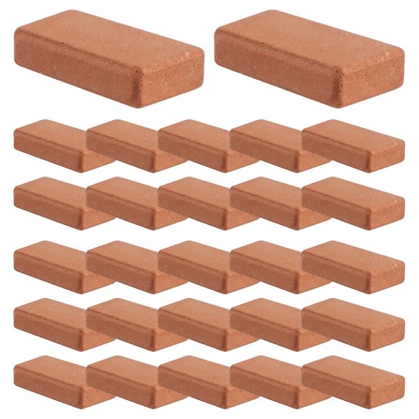 200 stycken Mini-tegelstenar för landskapsarkitektur Miniatyrtegelstenar Tegelvägg Små tegelstenar för trädgårdsprydnader, 1/[HK] Brick red