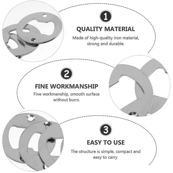 10x Flaskeåbnerindsats, Rustfrit stål Diy Flaskeåbner Hardware Kit Hardware[HkkK]