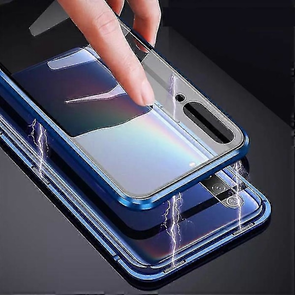 Samsung Galaxy A50 Magnetiskt 360 Skal Med Härdat Glas - Fullständigt Kroppsskydd + Skärm[HK] Blue