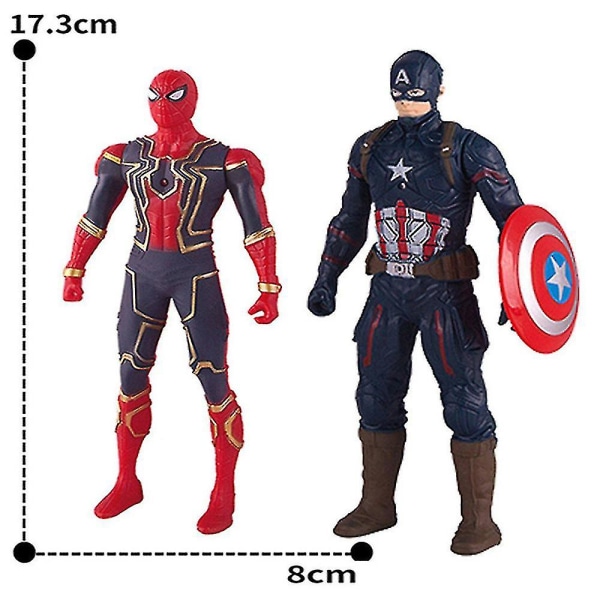 Superhelte Avengers Actionfigurer Legetøj Spider-men Iron Man Hulk Captain America Gaver Gaver[HK] Captain America