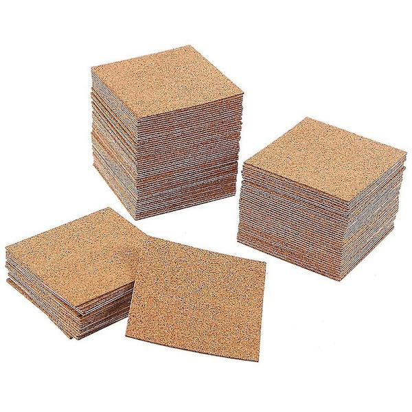 40 st självhäftande korkunderlägg fyrkanter korkmattor korkbaksidor för underlägg och gör-det-själv-hantverksmaterial [HK] Size 3