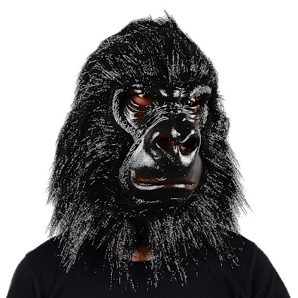 Gorilla Maske Abe Maske Halloween Sort Gorilla Latex Maske Halloween Dyremaske [HK]