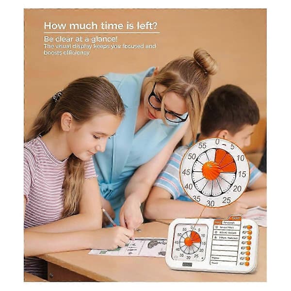 Visuel ADHD Timer til Børn & Voksne med Planlægningstavle, Opgavetimer, Gøremålsdiagram & Visuelt Skemaplanlægger[HK]