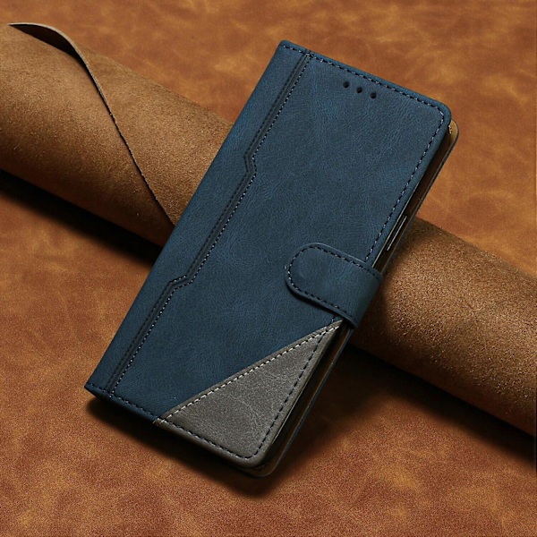 Fodral för iPhone X PU Läder Flip Folio Fodral med Korthållare Magnetisk Stängning Vikbart Ställ Kompatibelt med iPhone X Skal[HK] Blue