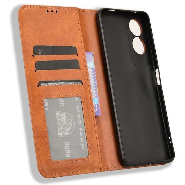 Til TCL 505 T509K T5094 Etui Retro Læder Magnetisk Lukning Flip Telefon Cover[HK] Style A Multicolor
