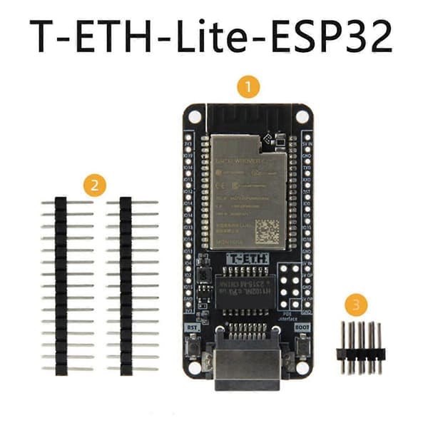 T-ETH-Lite utvecklingskort ESP32-WOVER-E Ethernet-modul Stöd TF utbyggbar ström POE Shield H[HK] red