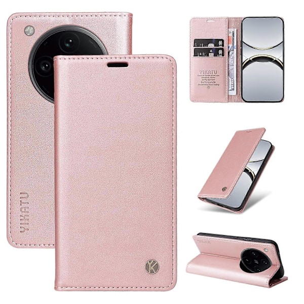 Plånboksfodral för Oppo Find X8 Pro 5G YIKATU YK-001 PU Läder Telefonskal med Ställ - Grön[HK] Rose Gold Multicolor