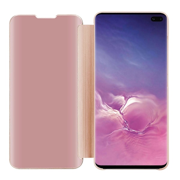 Galaxy S10 PLUS Skal Fodral - Smartview Design med Spegel [HK] Galaxy S10 PLUS KUNZIT ROSA