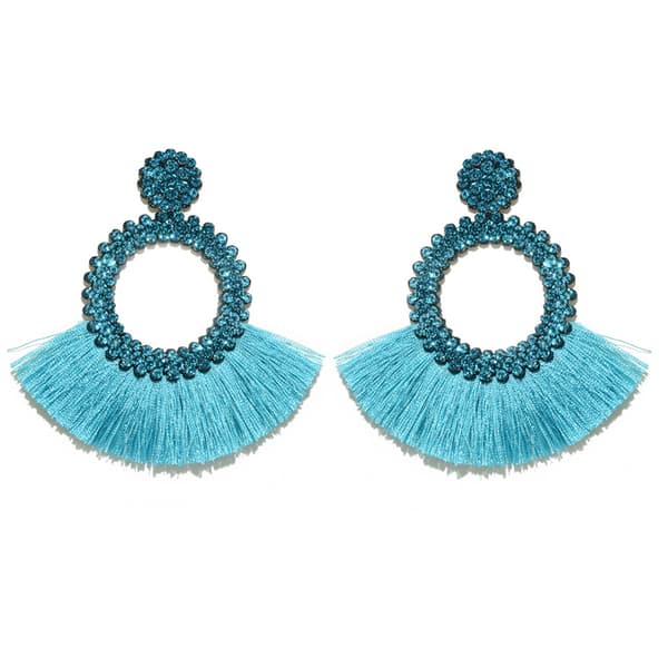 Boho Blå Øreringe til Kvinder Trendy Håndlavede Dråber [HK] Lake Blue