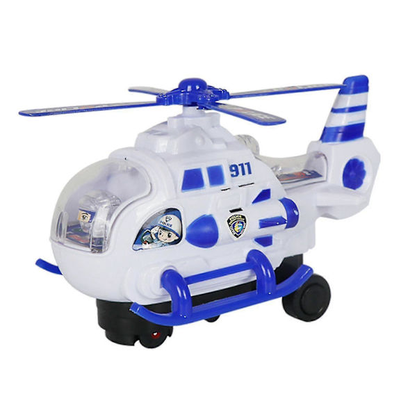 Helikopterleksak, Helikopter med 4D Fantastiska Realistiska Ljus och Ljud, Automatisk Bump Go Leksak för Barn Pojkar Flickor, Födelsedag eller Julgåva[HK] B