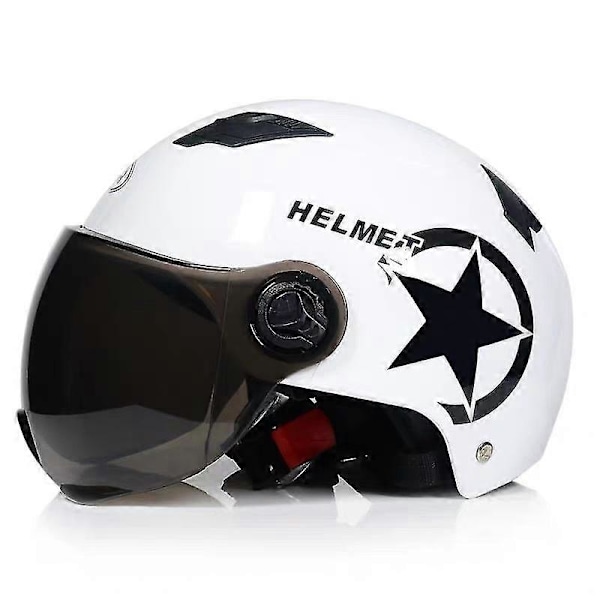 Elektrisk Motorcykel Hjelm Scooter Cykel Åben Halv Hjelm Baseball Cap Anti-UV Sikkerhed Hård Hat Cykelhjelm Justerbar[HK] Black