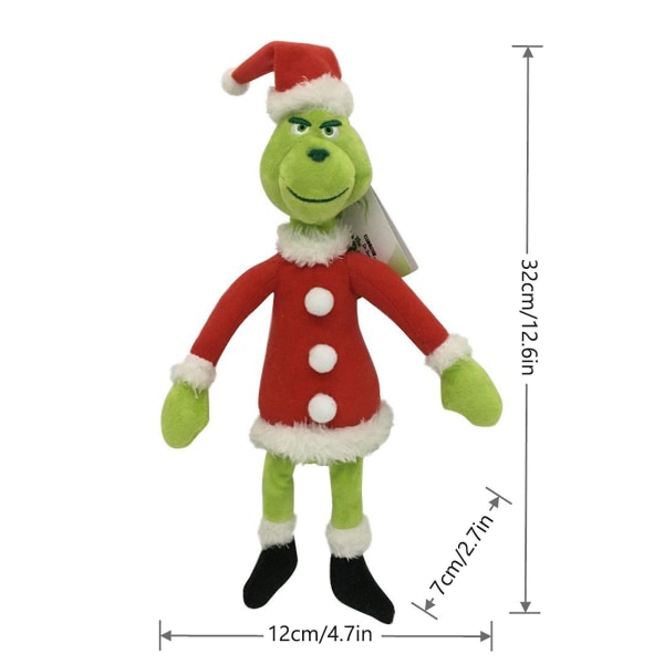 Nytt produkt Greench Grinch julegrønn geek plysjleketøy juledukke Green Geek dukke[HK] A