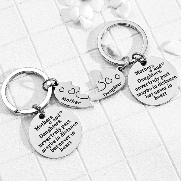 2 Pcs Broken Heart Keychains For Mothers Daughters Love Tree Of Life Keychain