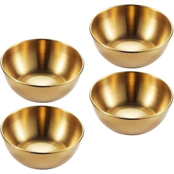 4 stk. runde skåle i rustfrit stål til husholdningskrydderier (guld) (4-D-W)[HkkK] Gold 4 pieces