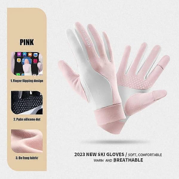 Vinterhandsker Termiske Tykke Snehandsker Termiske Skihandsker Touchscreen Vinterhandsker Touchscreen Anti-slip Finger Åbne Handsker[HK] Black