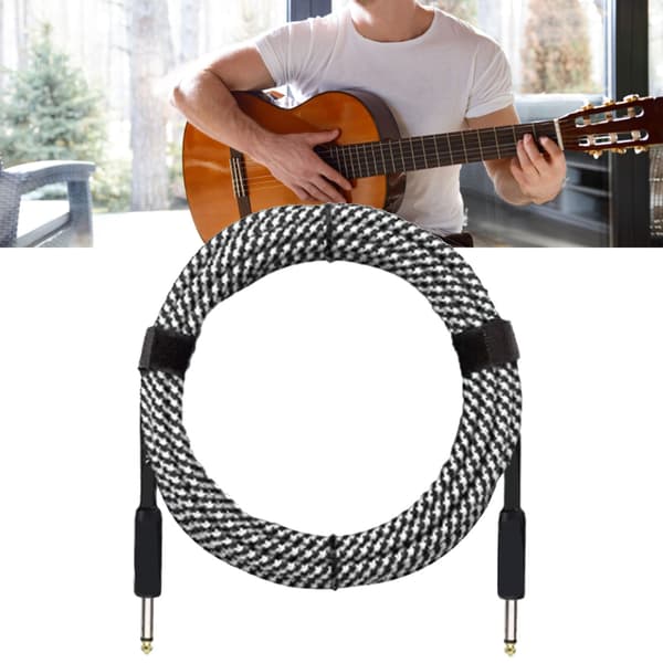 Guitar Kabel Sort Hvid 3 Meter Kobbertråd Guitar Instrument Kabel til Performance[HK]