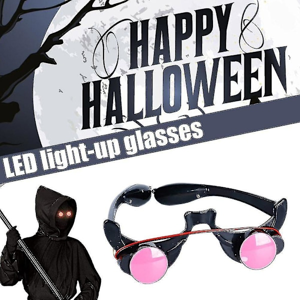 LED Luminous Glow Glasses Roliga Röda Ögon Halloween Cosplay Tillbehör [HK]