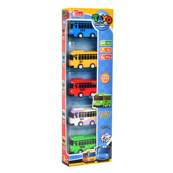 Lille Buss Tayo Leke Sett, Mini Modell Tilbake Trekk Bil, for Jenter og Gutter, Barnefest Gjenstander, Barnegaver [HK] 5pcs S