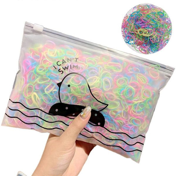 1000 stk. / Pakke Pige Farverig Mode Engangs Elastik Elastisk Hårbånd [HK] multicolor