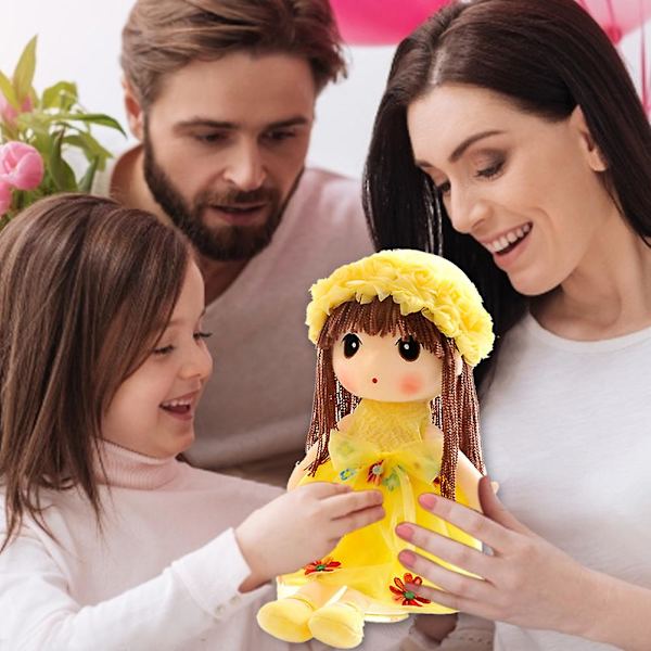 Söt blomsterfe prinsessa plyschleksak mjuk och bekväm för vacker docka unik present lila 45cm[HK] Style C