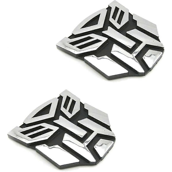 For Bil Autobot Klistermærke Par Krom Finish Pvc Auto Emblemer Transformers Autobot Biltilbehør[HK]