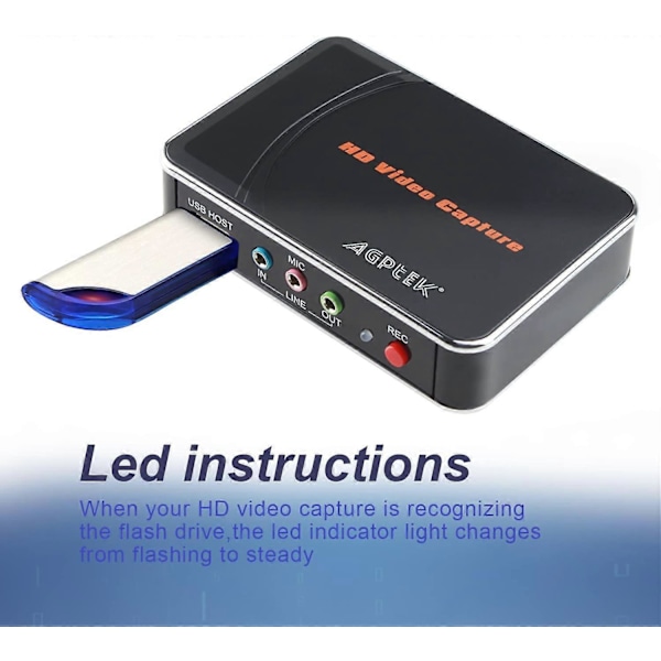 FAT32 USB-stik, MYPIN 32G USB 2.0 Flashdrev Memory Stick Thumb Drive til Game Capture Card/Kassetteafspiller/Computer/Laptop Eksterne Data[HK]