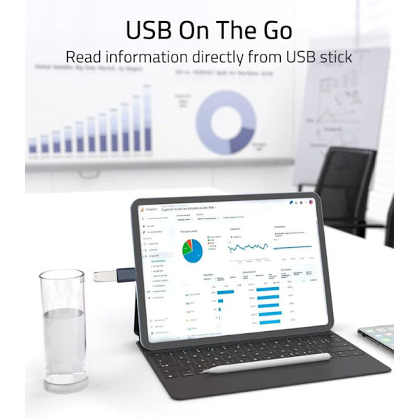 USB-C til USB-adapter, 2-pak; USB-C han til USB 3 hun-adapter[HK]