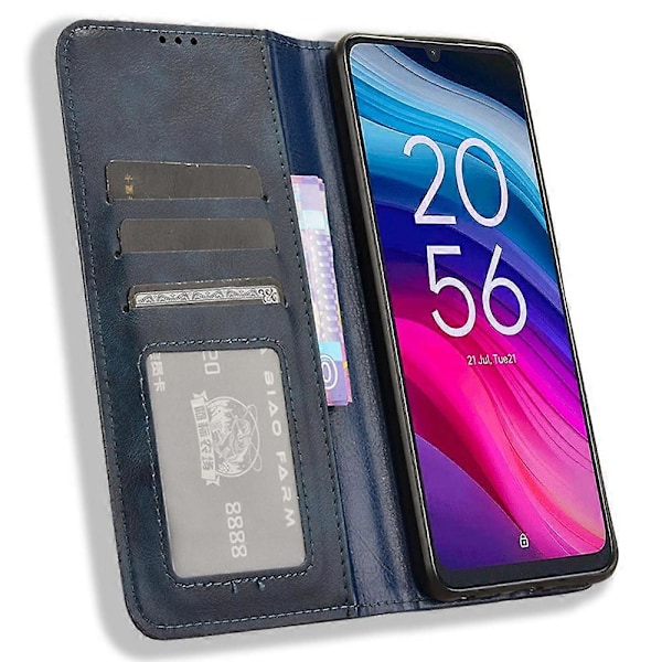 Til TCL 505 T509K T5094 Etui Retro Læder Magnetisk Lukning Flip Telefon Cover[HK] Style D Multicolor