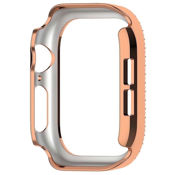 Til Apple Watch Series 10 46mm Dobbelt Række Rhinestone Dekor Hul Cover PC Urramme Etui Multicolor Style A