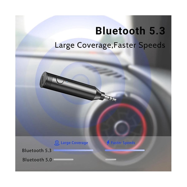 Aux Bluetooth-adapter for bil, bil Bluetooth-lyd mottaker hjem stereo høyttaler hodetelefon Bluetooth([HK])