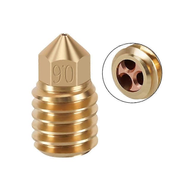3 stk. 0,6 mm CHT Clone Messingdyse Høj Flow Tre Huller 3D Printer CHT Dyse Clone Cht til Bambu L[HK] Gold