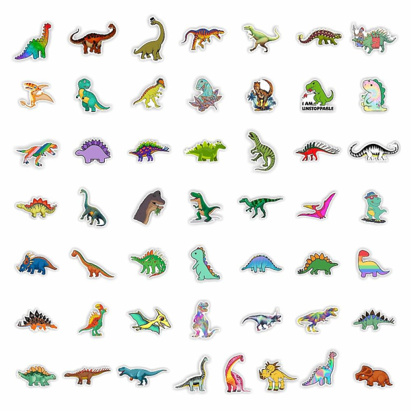 50 stk Jurassic Dinosaur Tegnefilm Børn Belønning Stickers Vandtæt kuffert Skateboard Notebog Lærebog([HK])