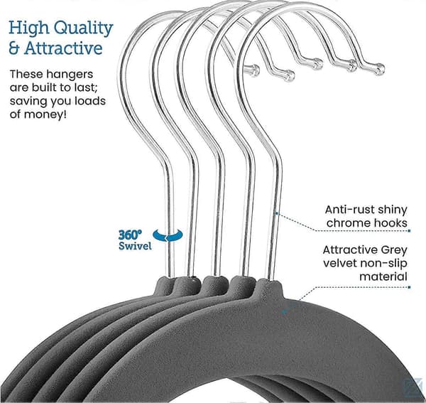 Samettiset henkarit (10 kpl), musta[HK] green galvanized hook