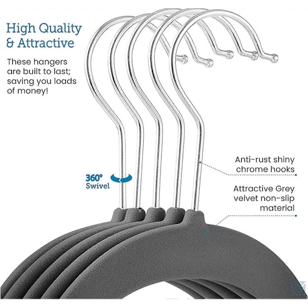 Sammetshängare Kostym (10-pack), Svart[HK] green galvanized hook