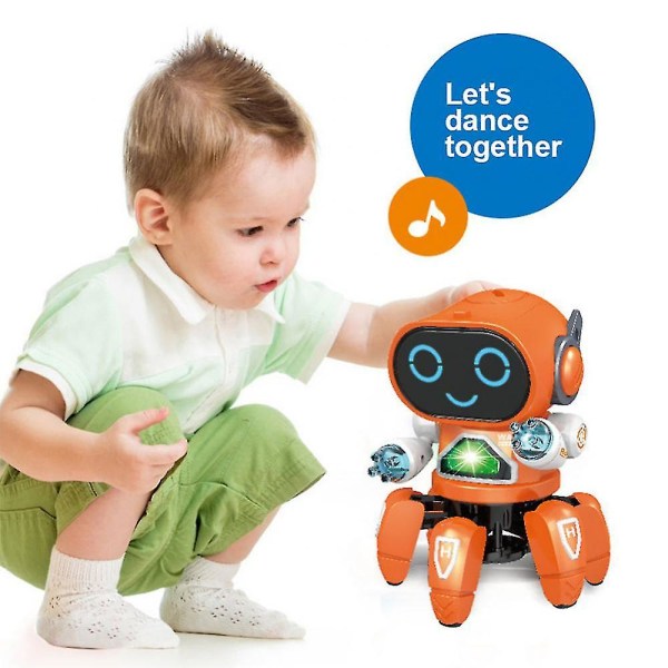 Rc Robot Legetøj Elektronisk Gå Intelligent Dans Lys Musik Blæksprutte[HK]