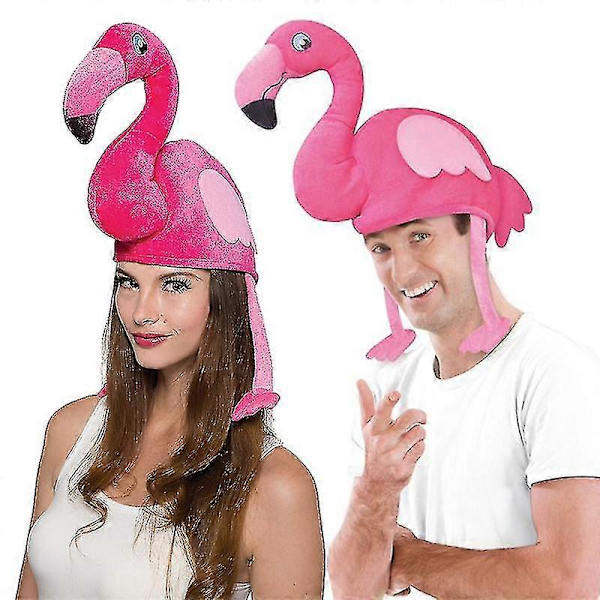 Unisex Voksen Dame Herre Pink Flamingo Hat Til Par Jule Halloween Kostume Tilbehør[HK]